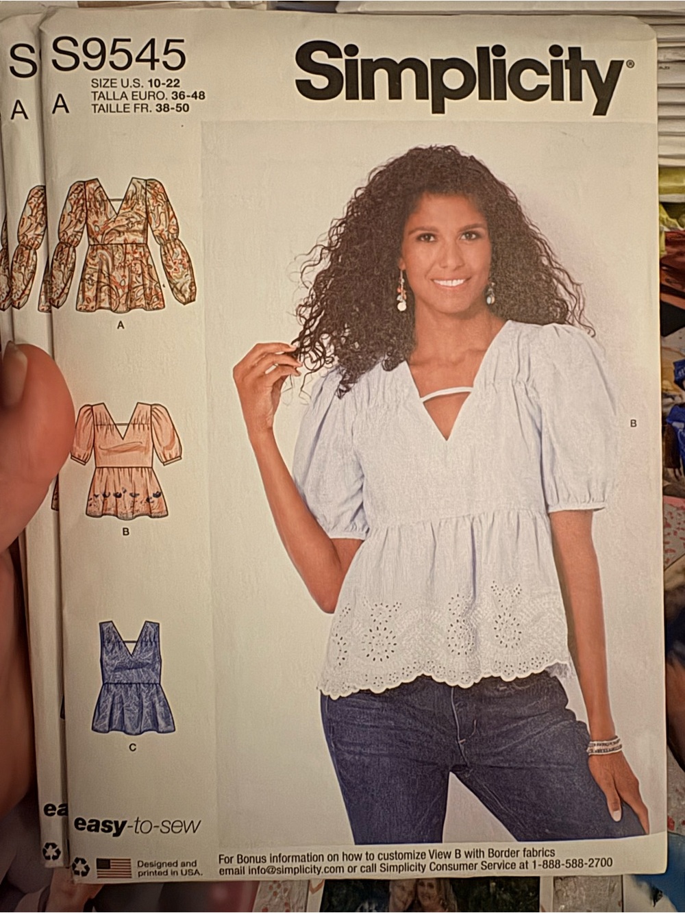 BN UNCUT SIMPLICITY 9545 A SEWING PATTERNS BLOUSES TOPS